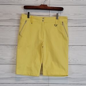 GG Blue Bogey Golf Shorts Coolmax - Chartreuse Yellow Womens Size 6
